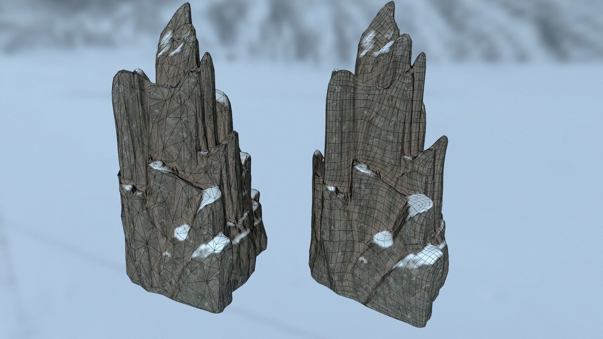 snow rocks Low-poly 3D model_42