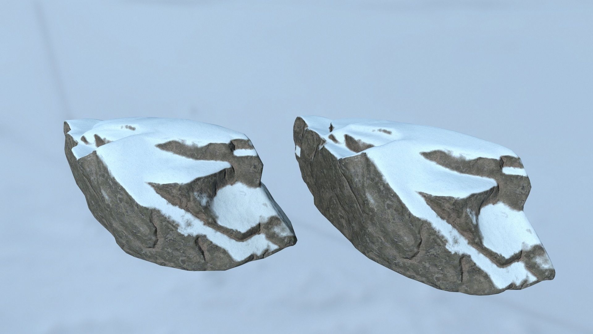 snow rocks Low-poly 3D model_33