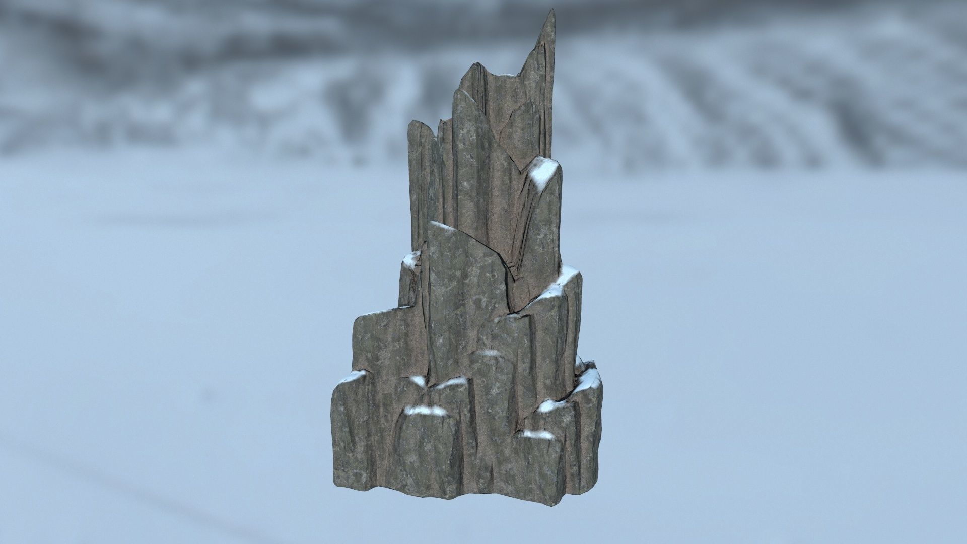 snow rocks Low-poly 3D model_14