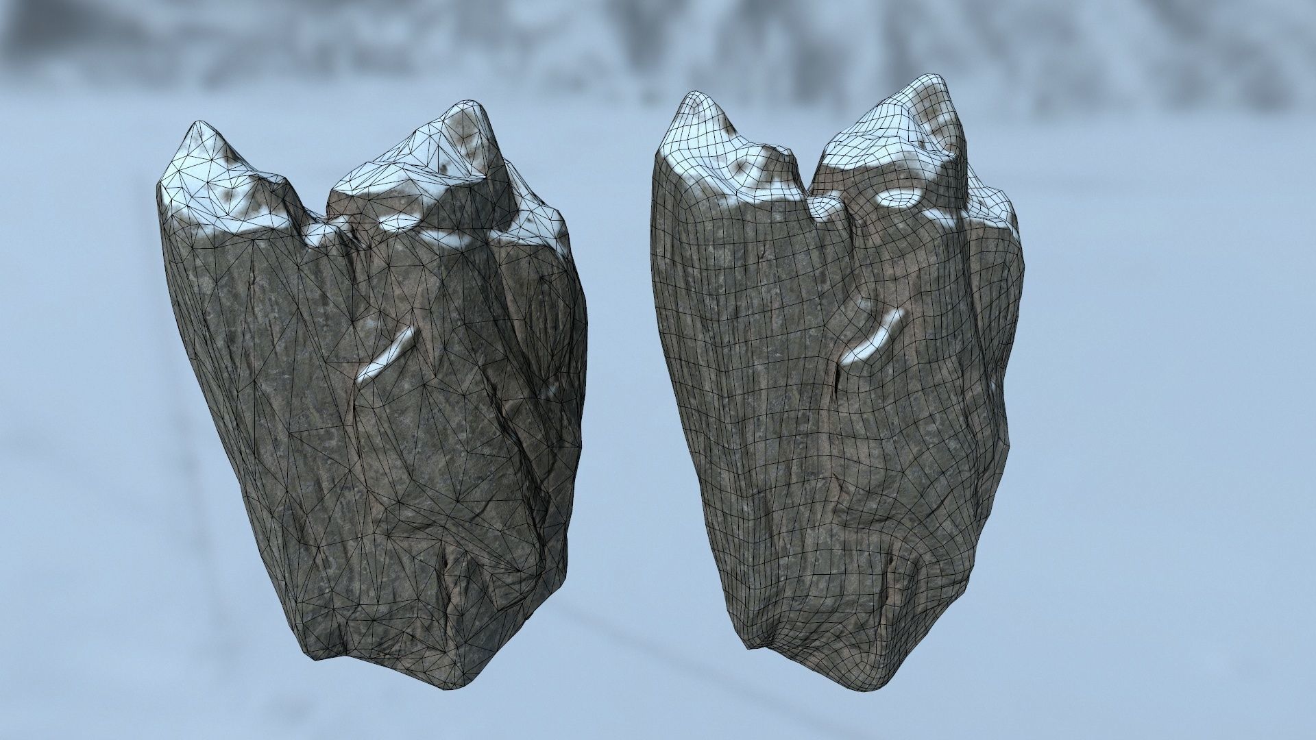 snow rocks Low-poly 3D model_31