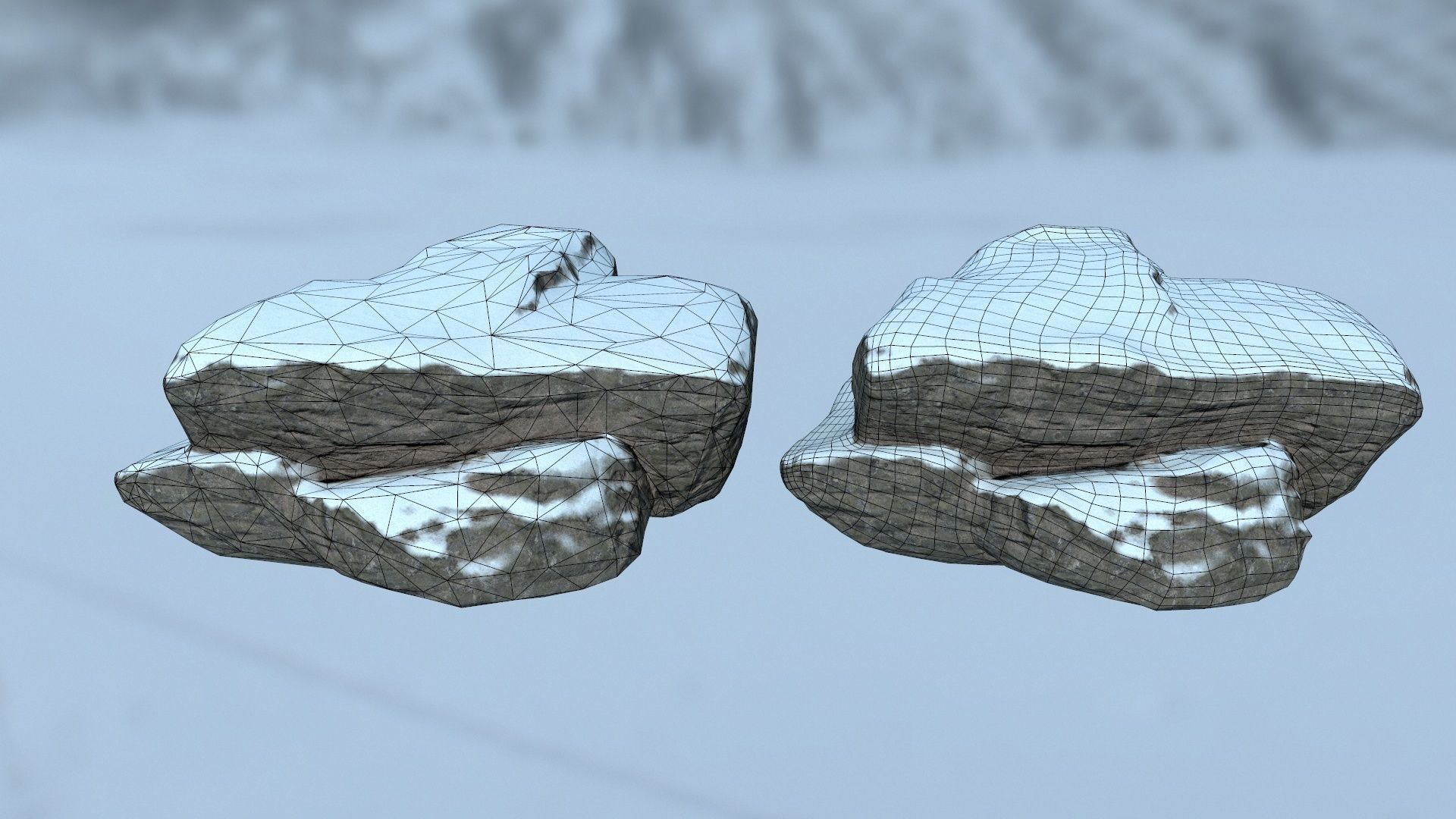 snow rocks Low-poly 3D model_17