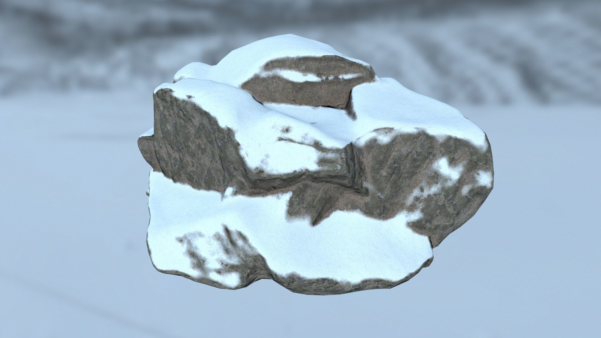 snow rocks Low-poly 3D model_6
