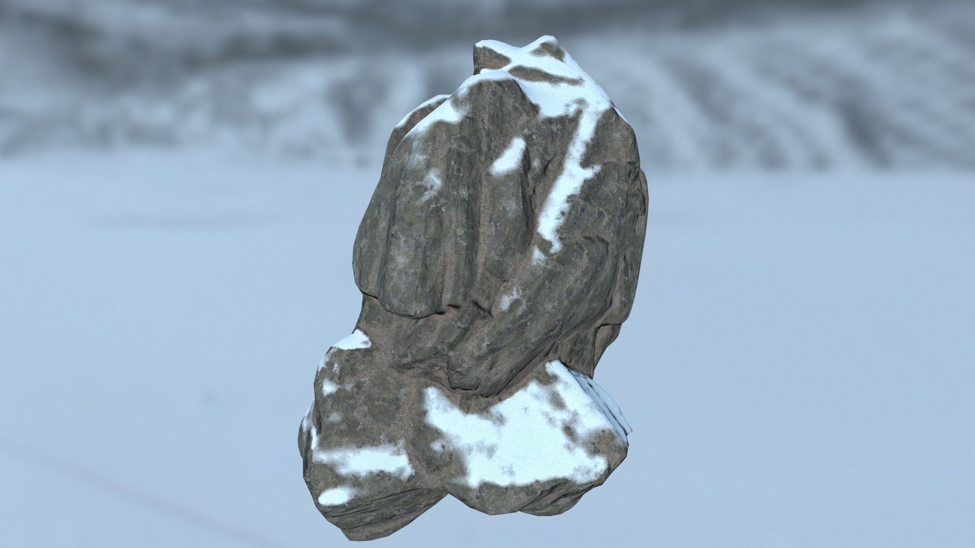 snow rocks Low-poly 3D model_9