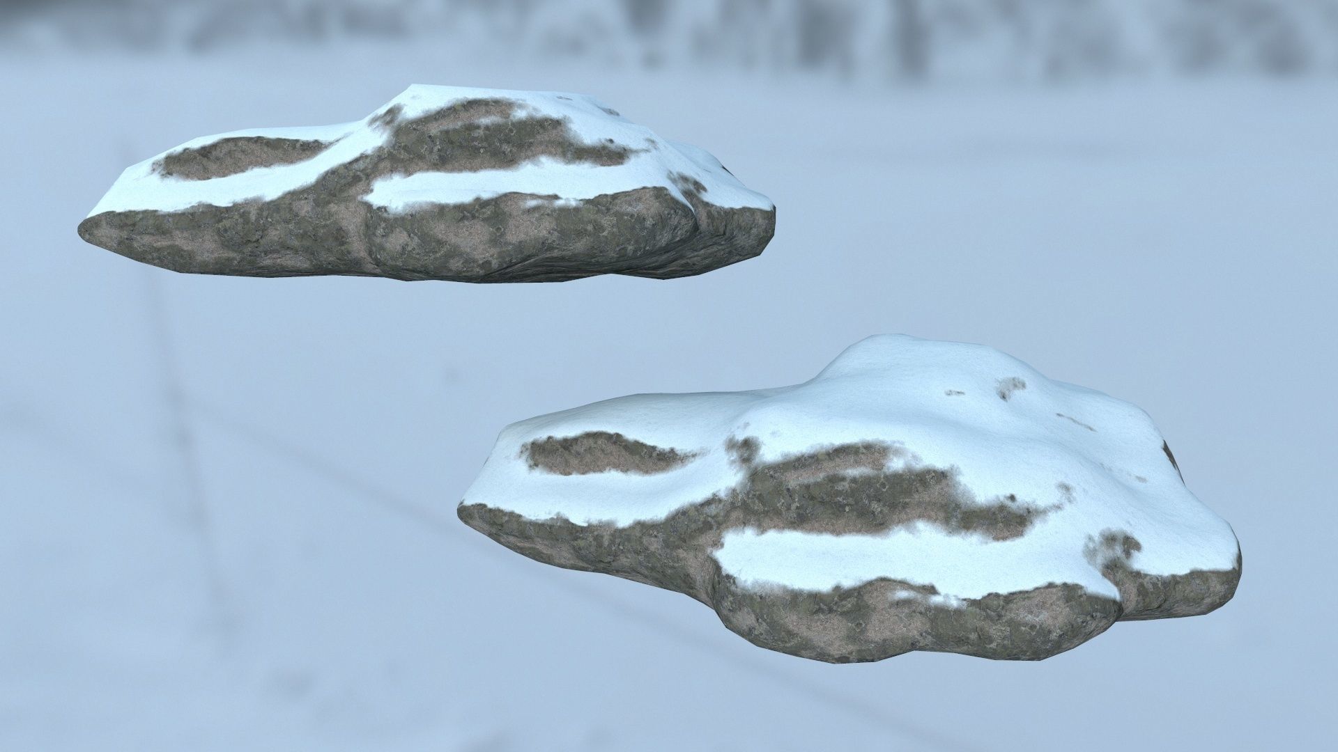 snow rocks Low-poly 3D model_26