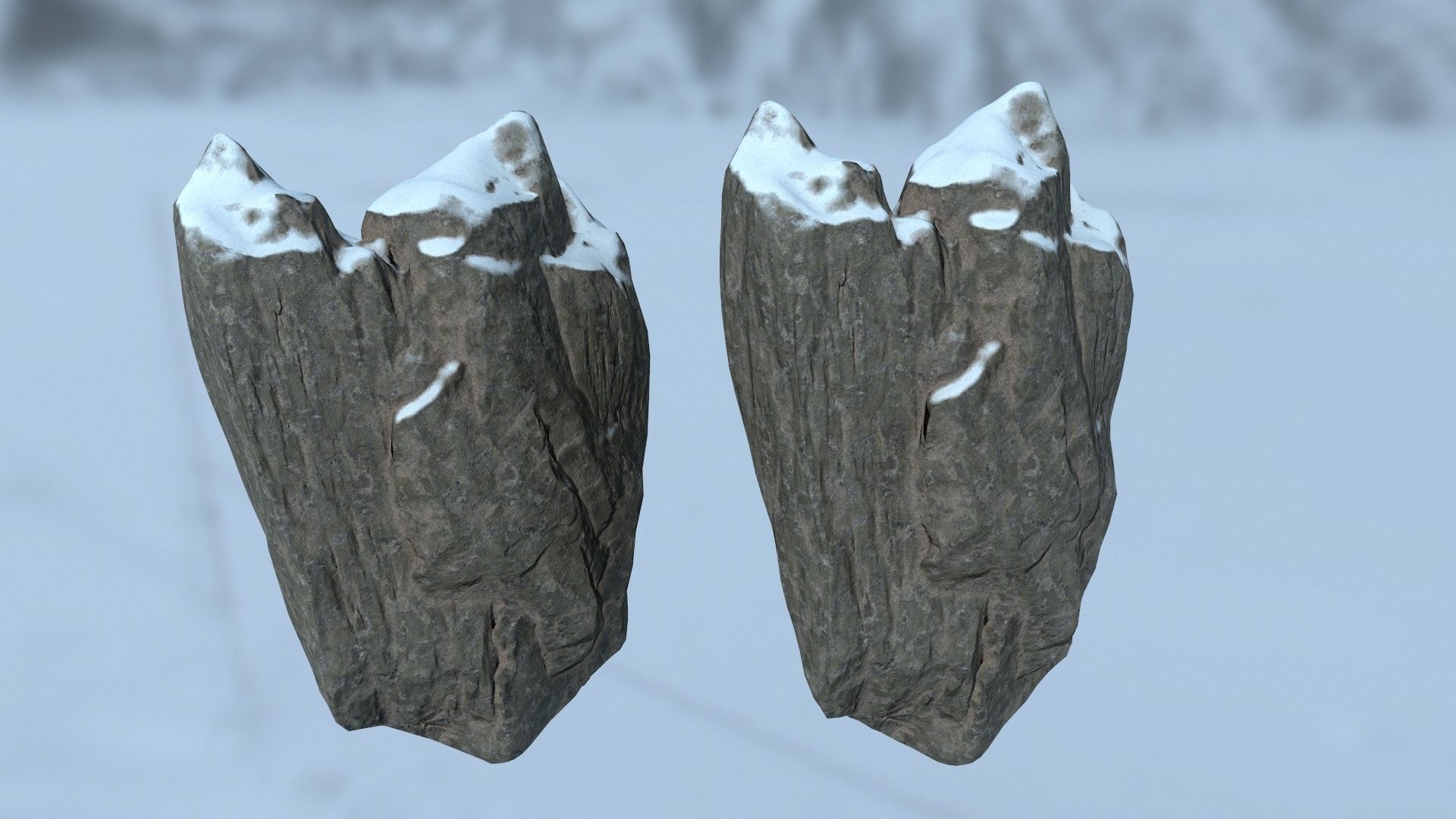 snow rocks Low-poly 3D model_30