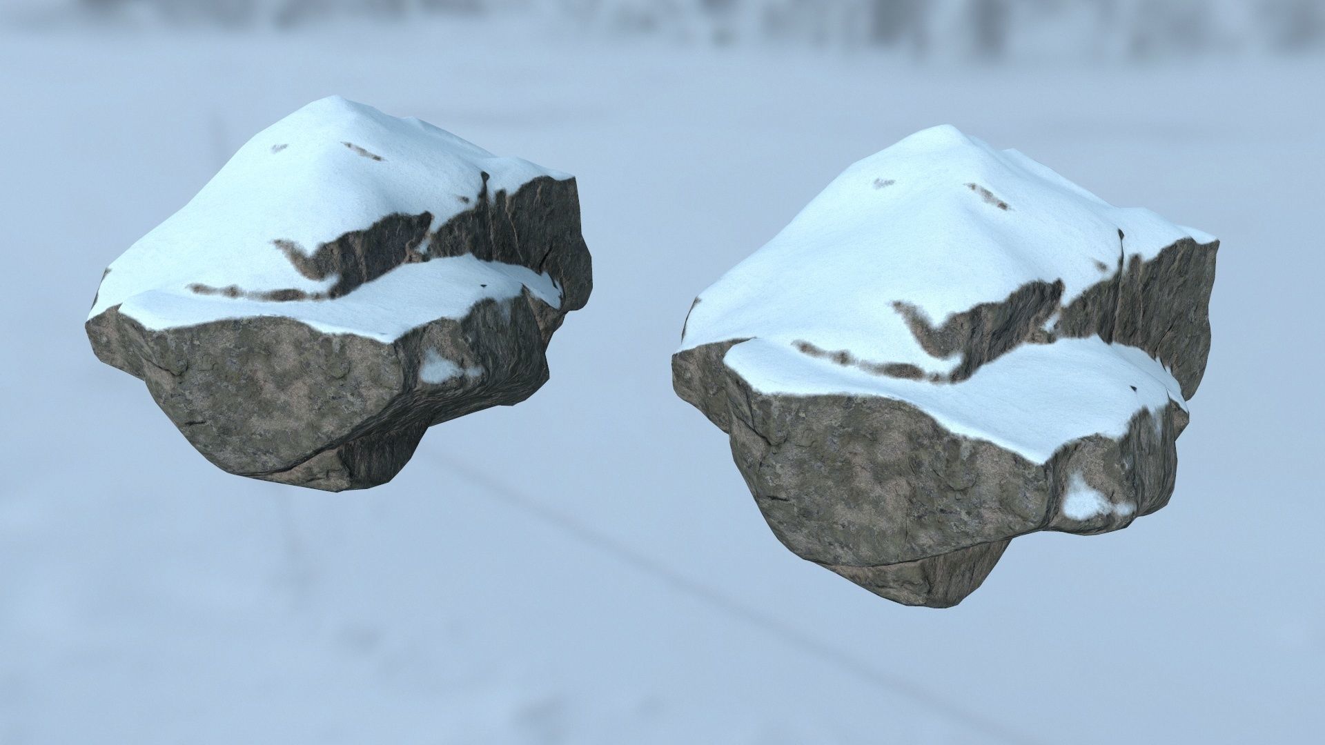snow rocks Low-poly 3D model_22