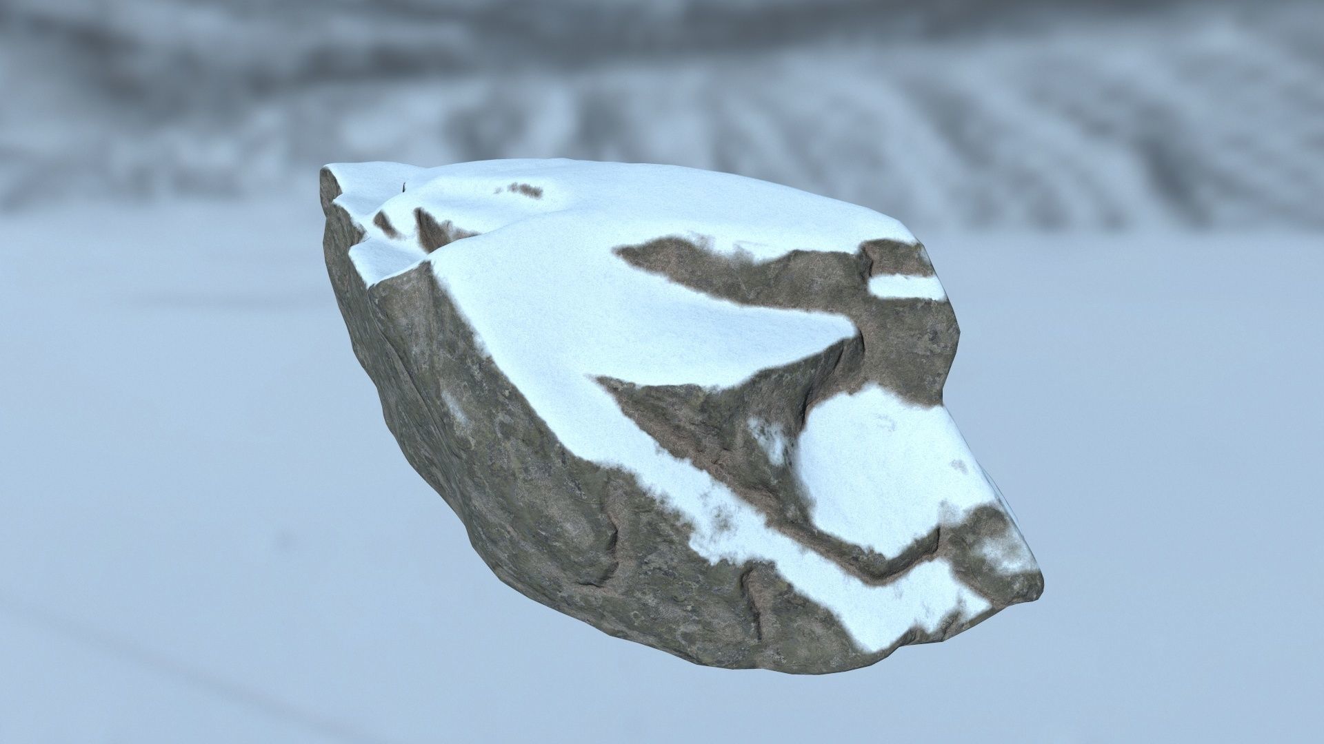 snow rocks Low-poly 3D model_7