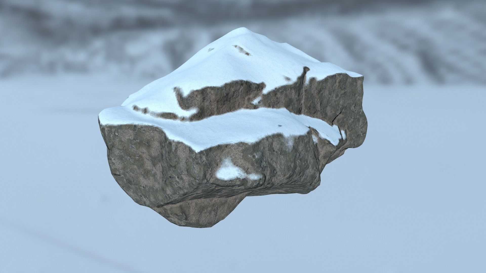 snow rocks Low-poly 3D model_2