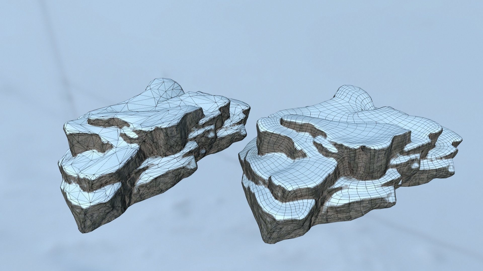 snow rocks Low-poly 3D model_45