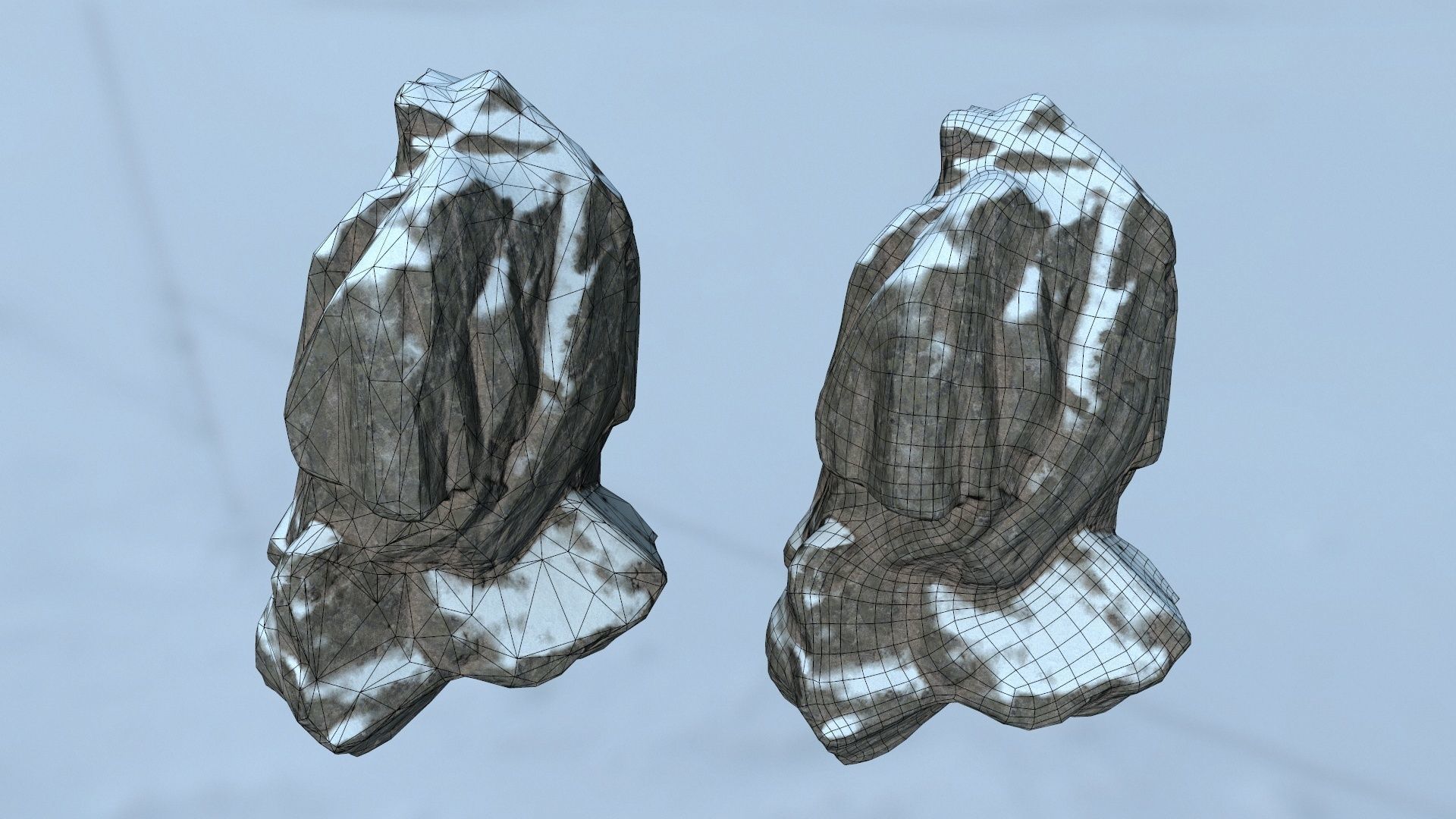 snow rocks Low-poly 3D model_29