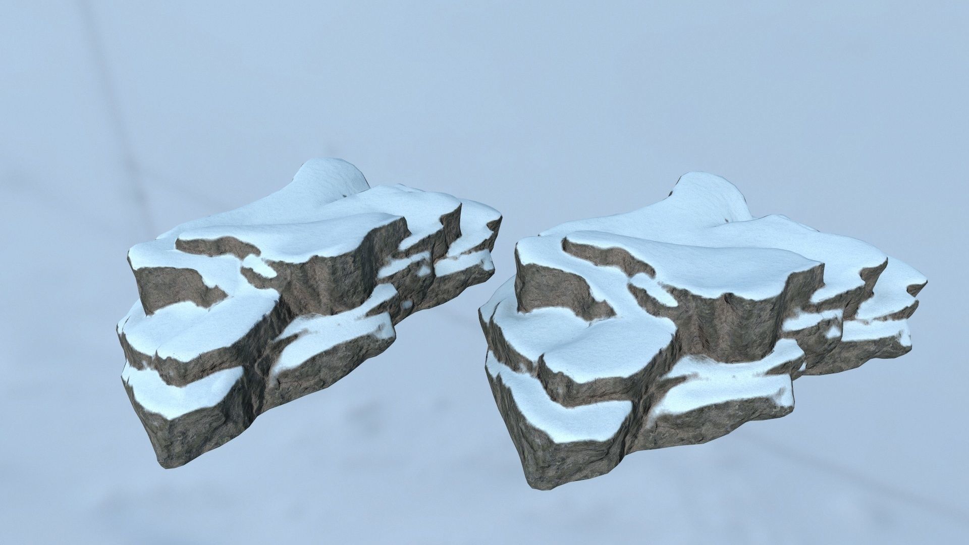 snow rocks Low-poly 3D model_44