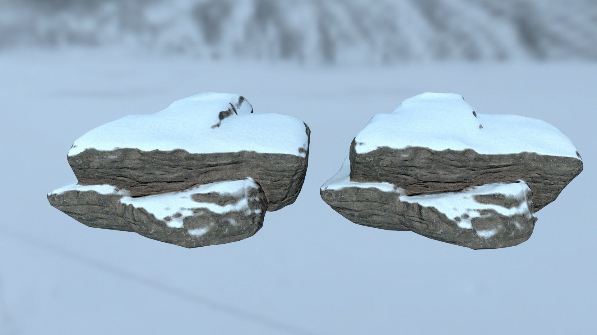 snow rocks Low-poly 3D model_16