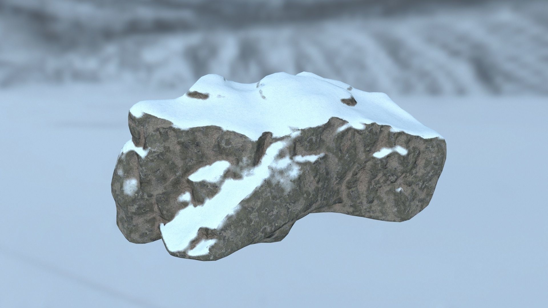 snow rocks Low-poly 3D model_8