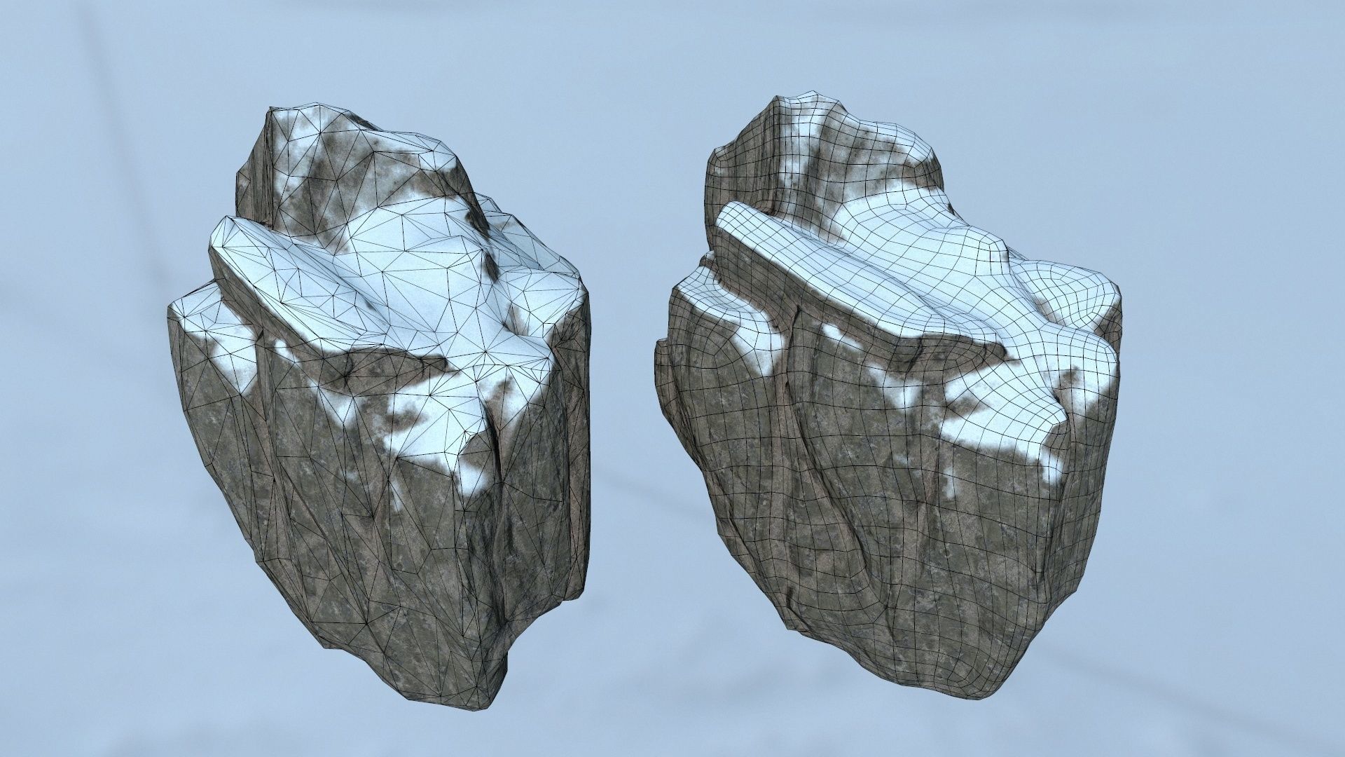 snow rocks Low-poly 3D model_39
