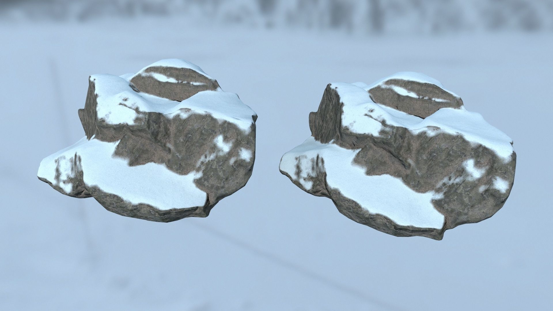 snow rocks Low-poly 3D model_24