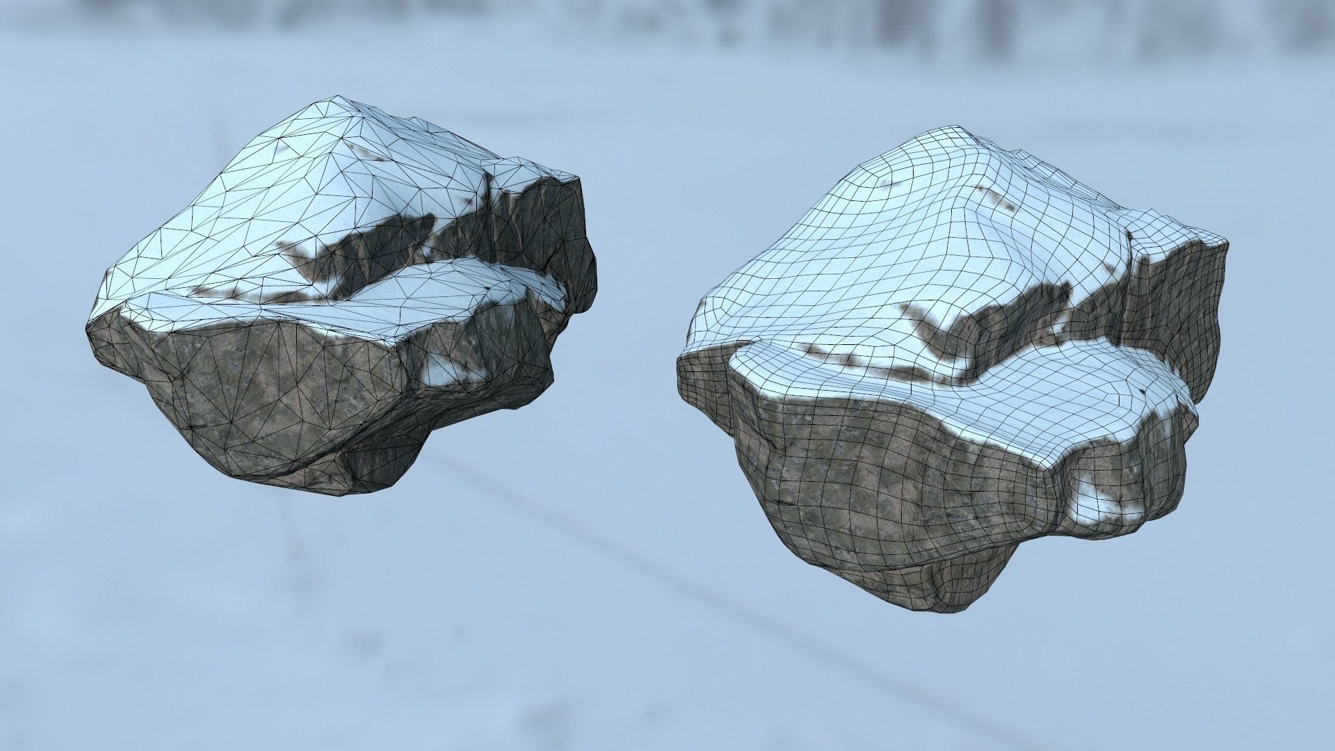 snow rocks Low-poly 3D model_23