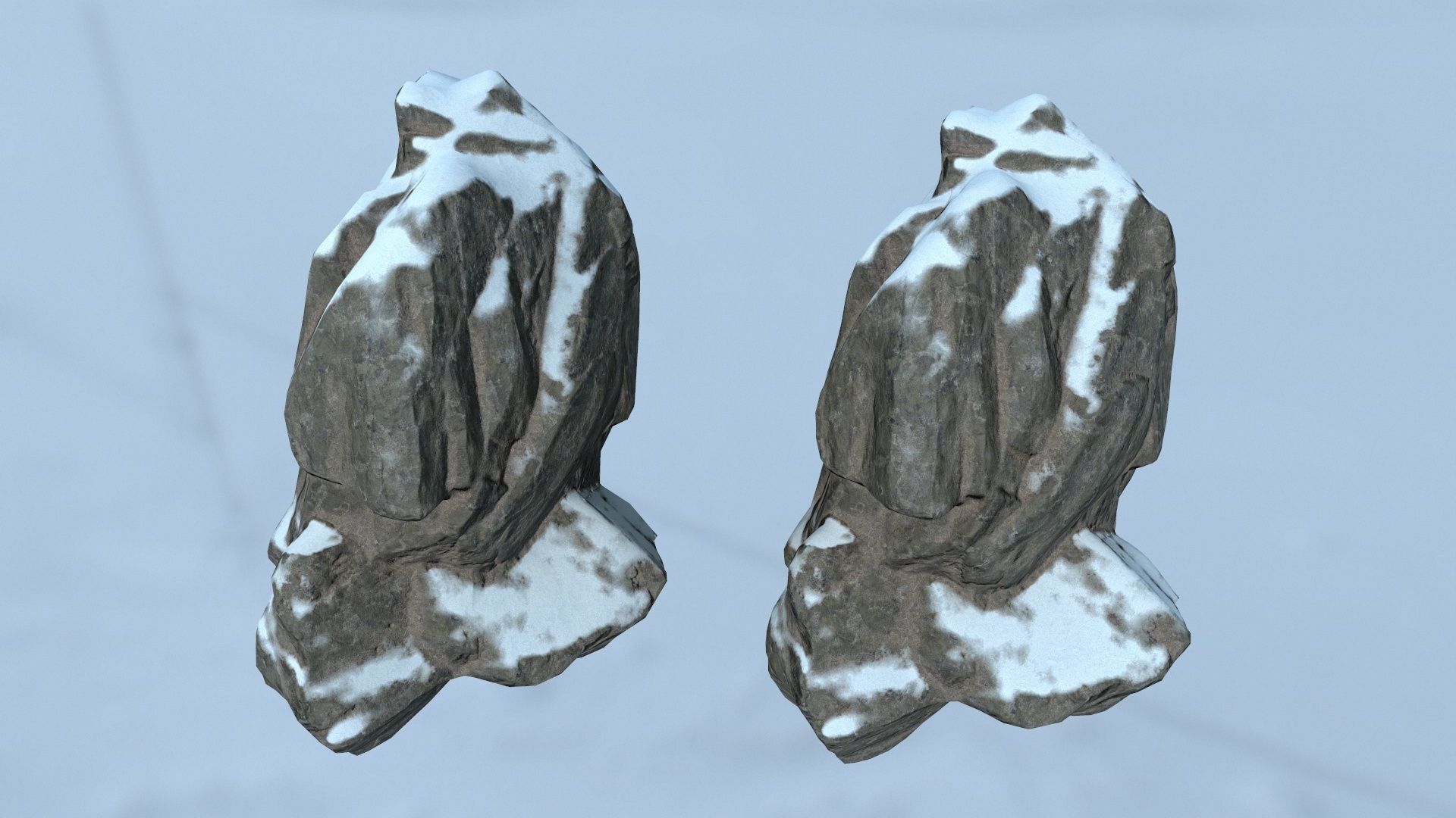 snow rocks Low-poly 3D model_28