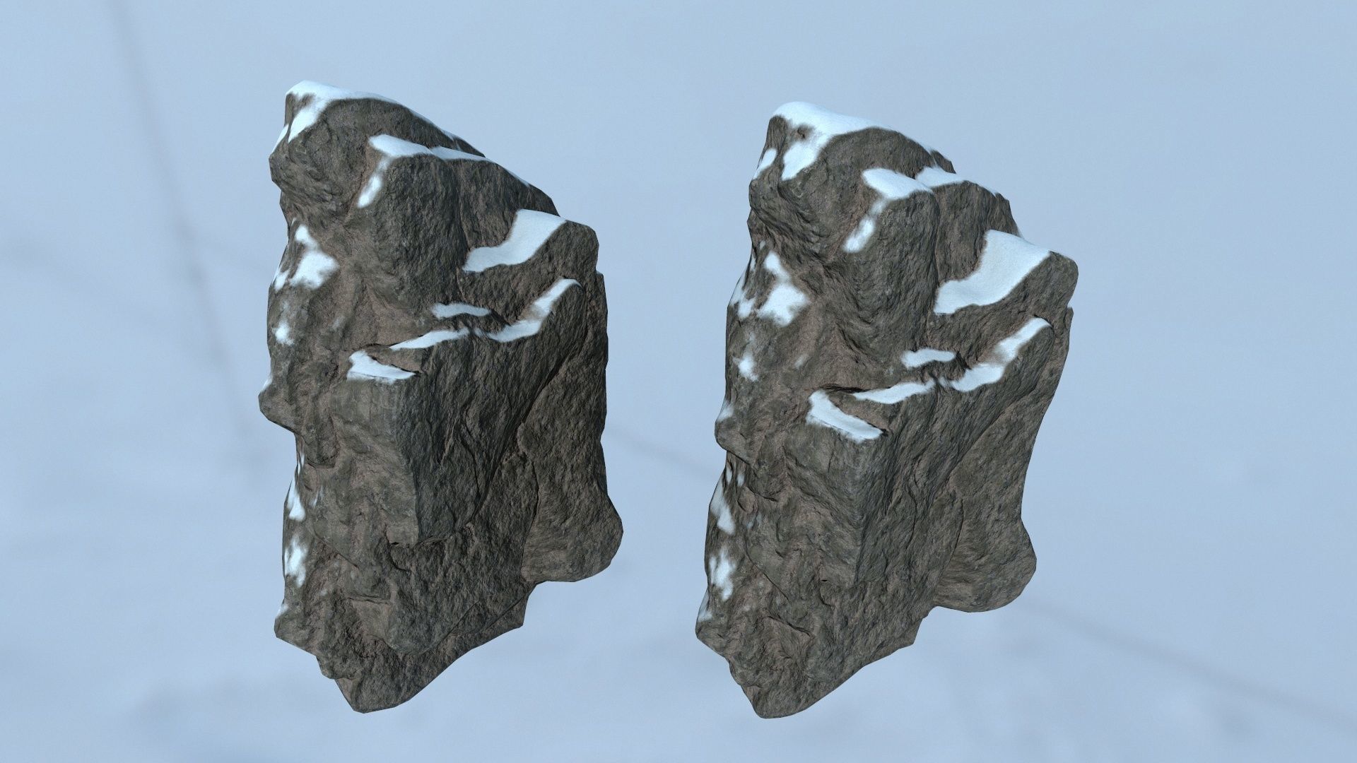 snow rocks Low-poly 3D model_40