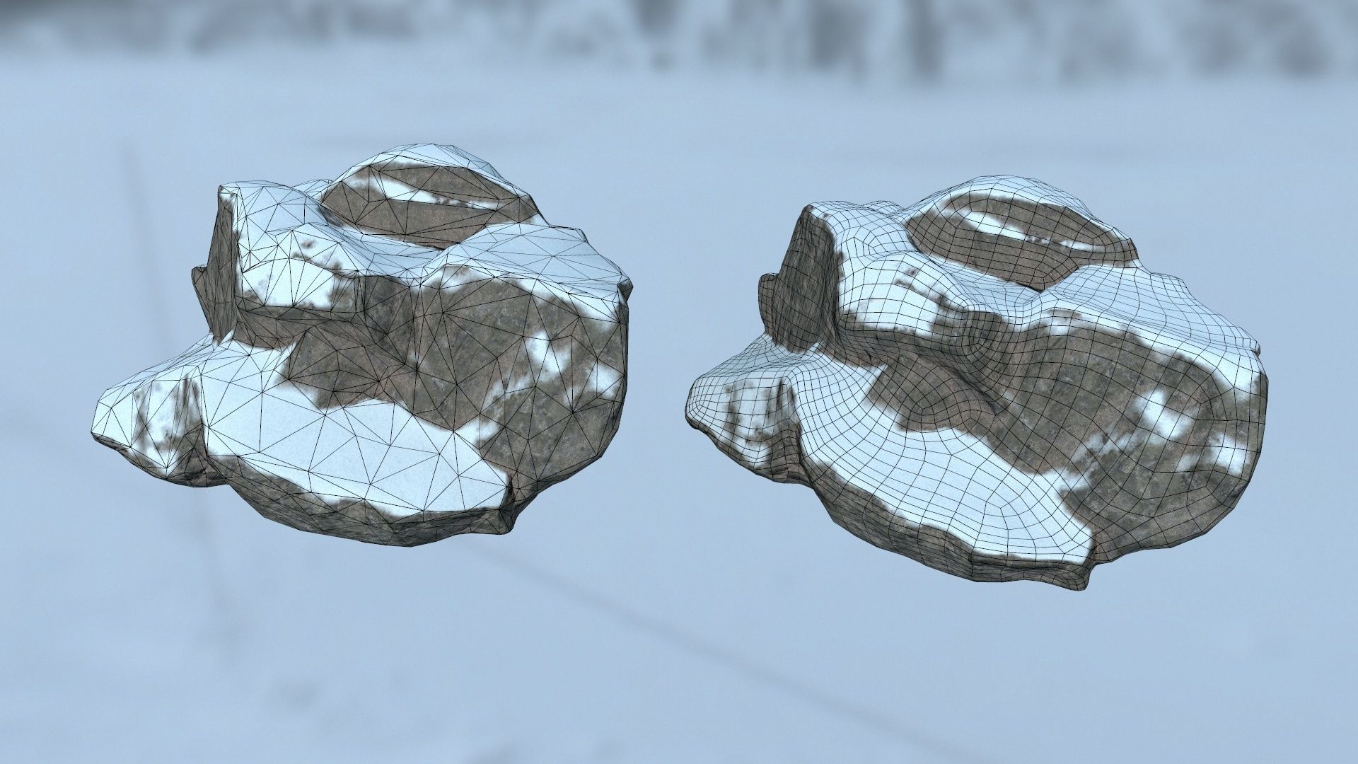 snow rocks Low-poly 3D model_25