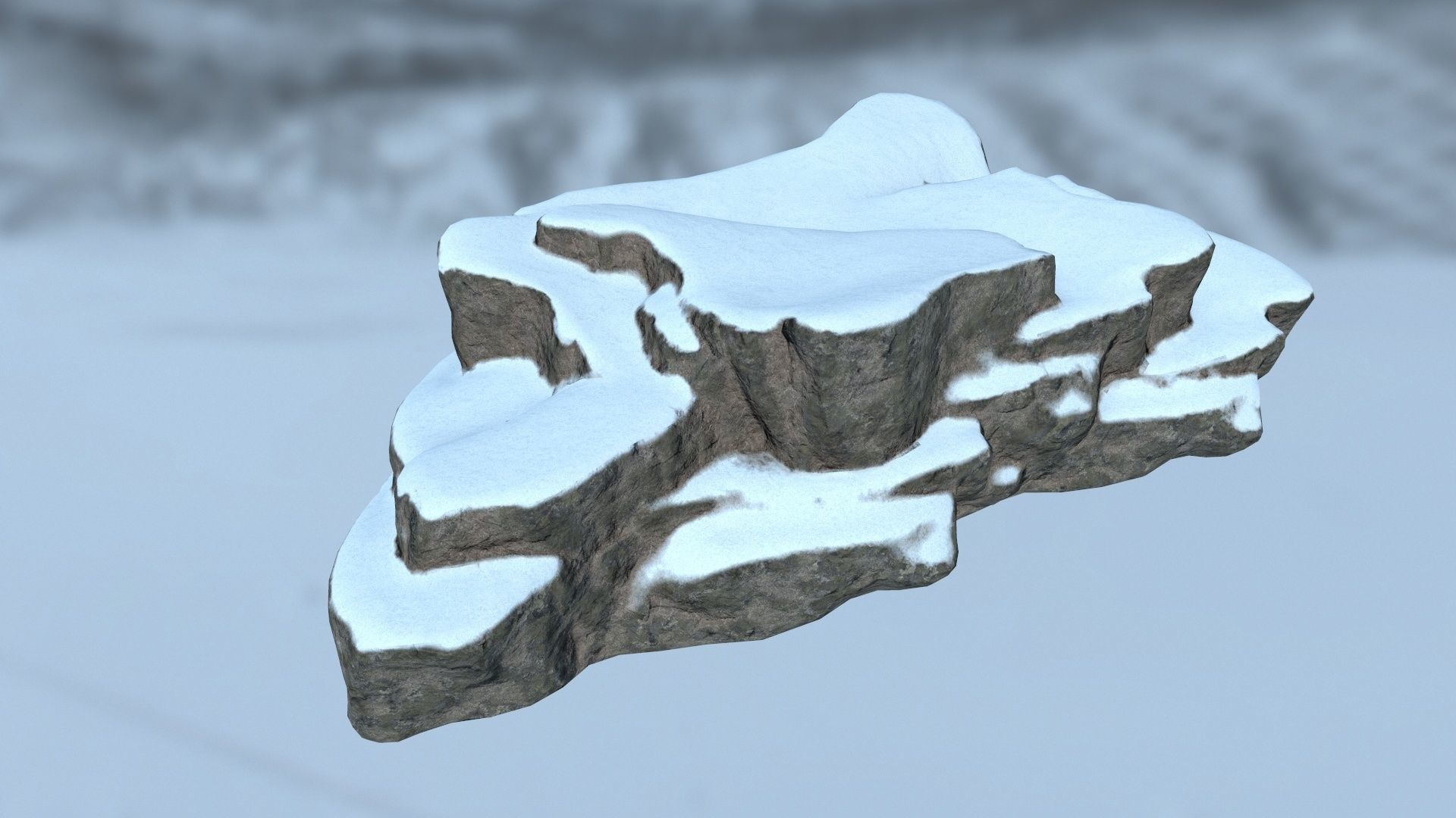 snow rocks Low-poly 3D model_13