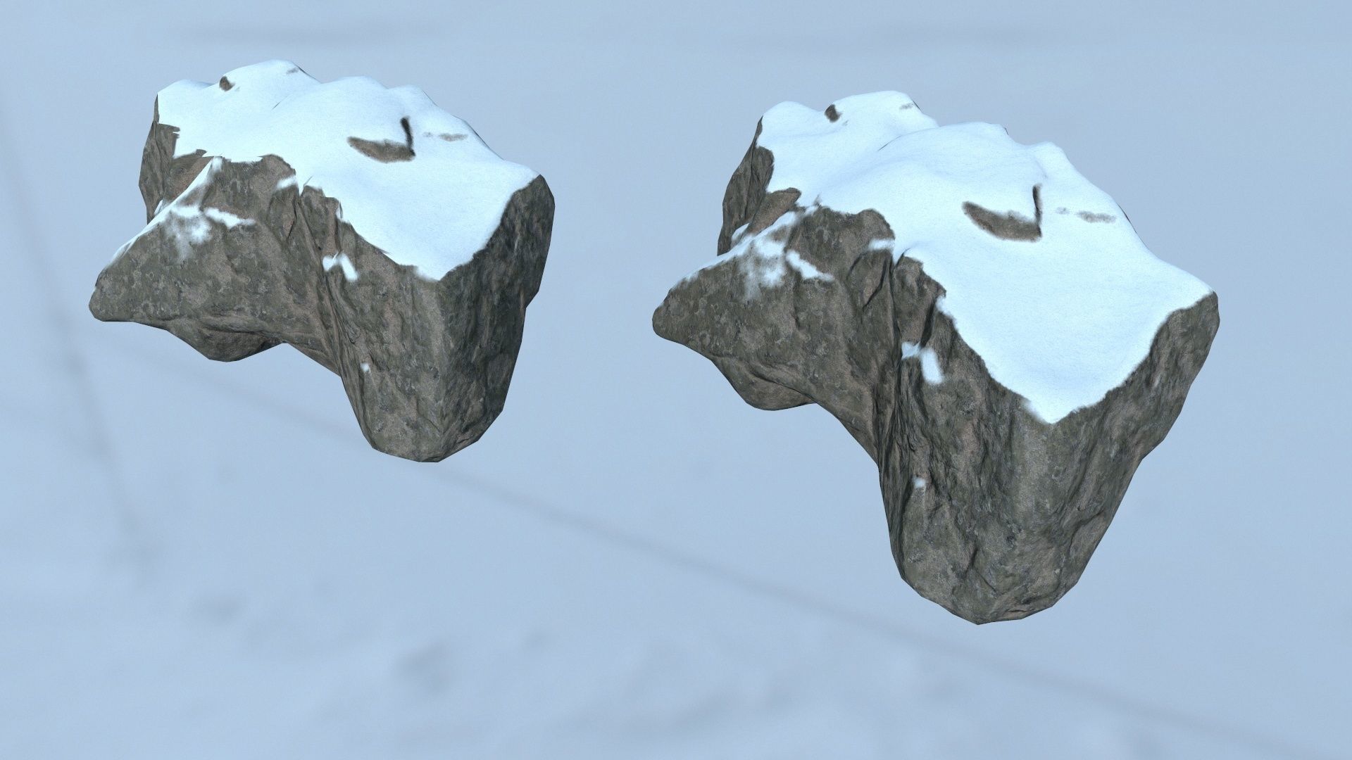 snow rocks Low-poly 3D model_20