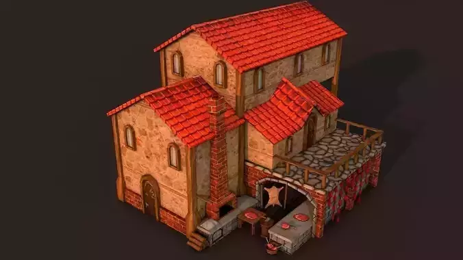 Rome Butcher Low-poly 3D model