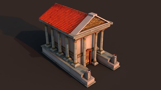 Rome Temple 2 Low-poly 3D model