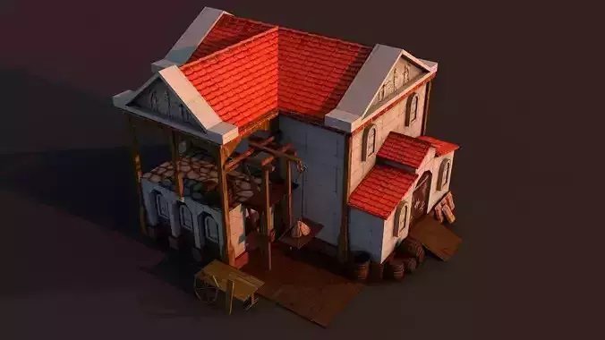Rome Warehouse Low-poly 3D model