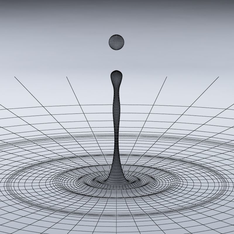 Splash water drop 15  3D model_4