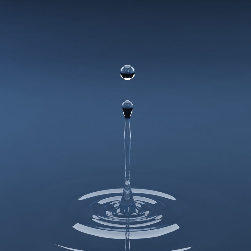 Splash water drop 15  3D model_3