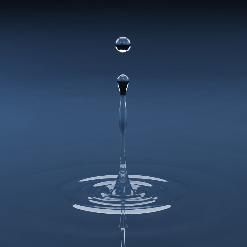 Splash water drop 15  3D model_1