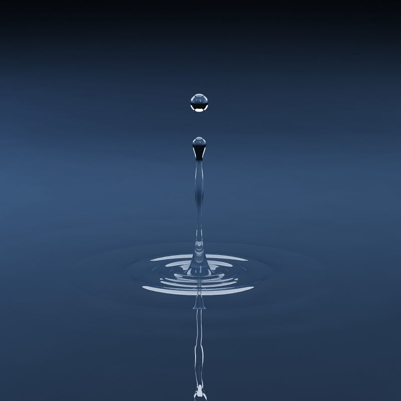 Splash water drop 15  3D model_2