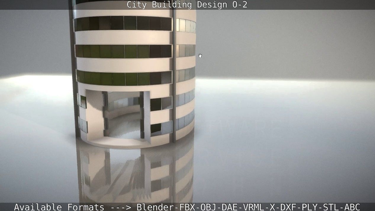 City Building Design O-2 Low-poly 3D model_87