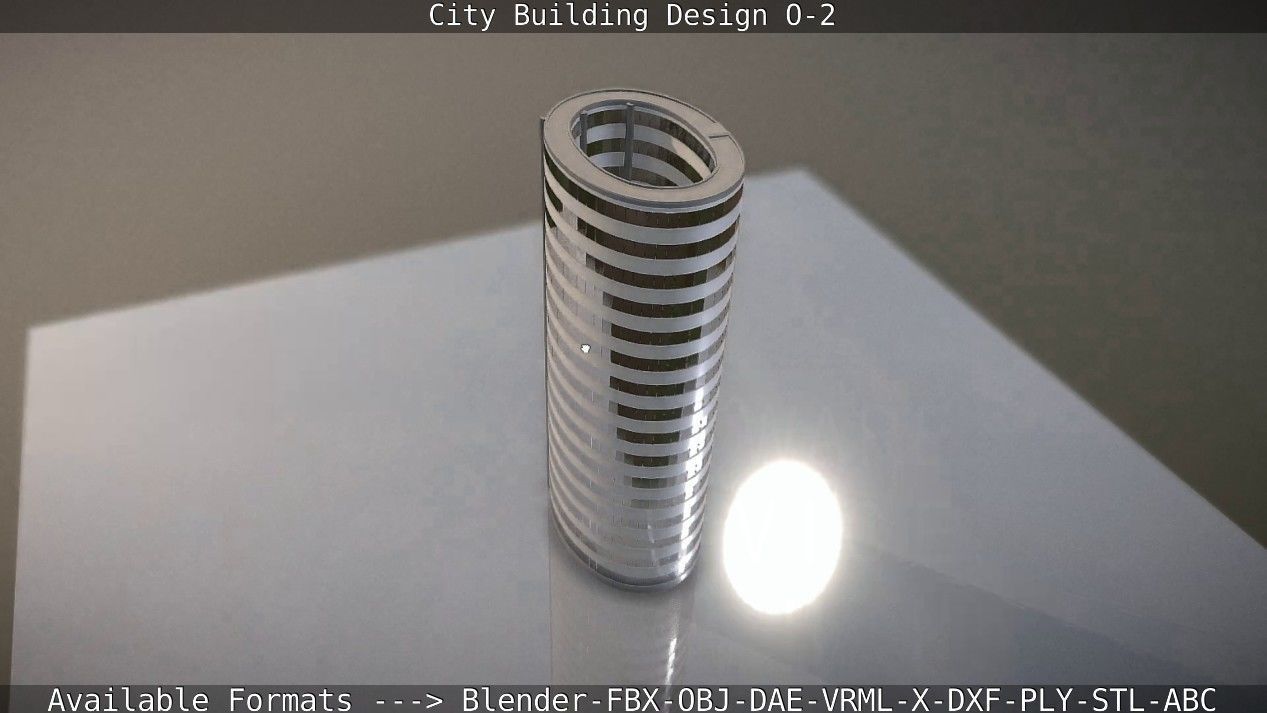 City Building Design O-2 Low-poly 3D model_25