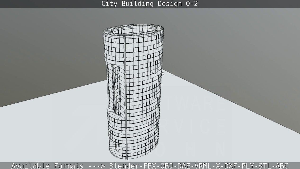 City Building Design O-2 Low-poly 3D model_97