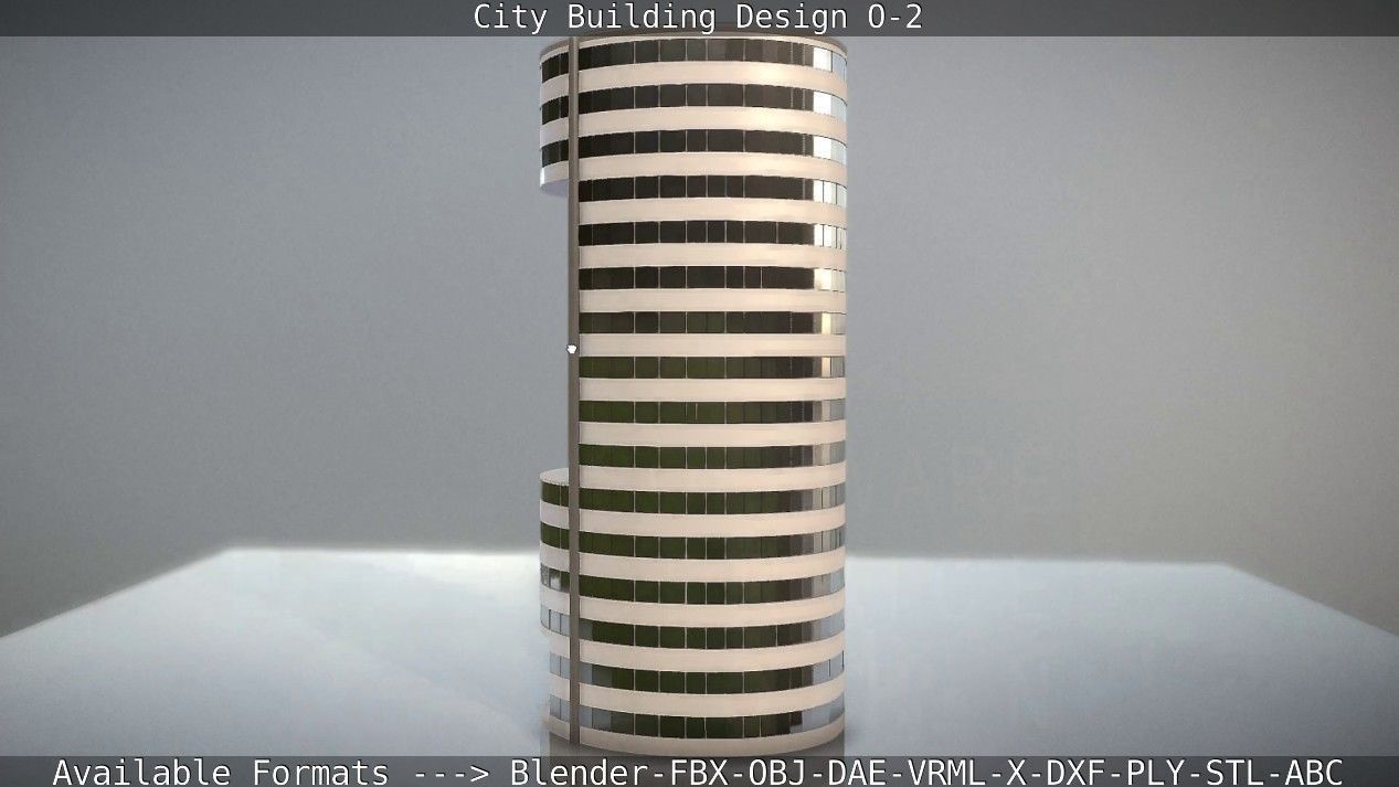 City Building Design O-2 Low-poly 3D model_15