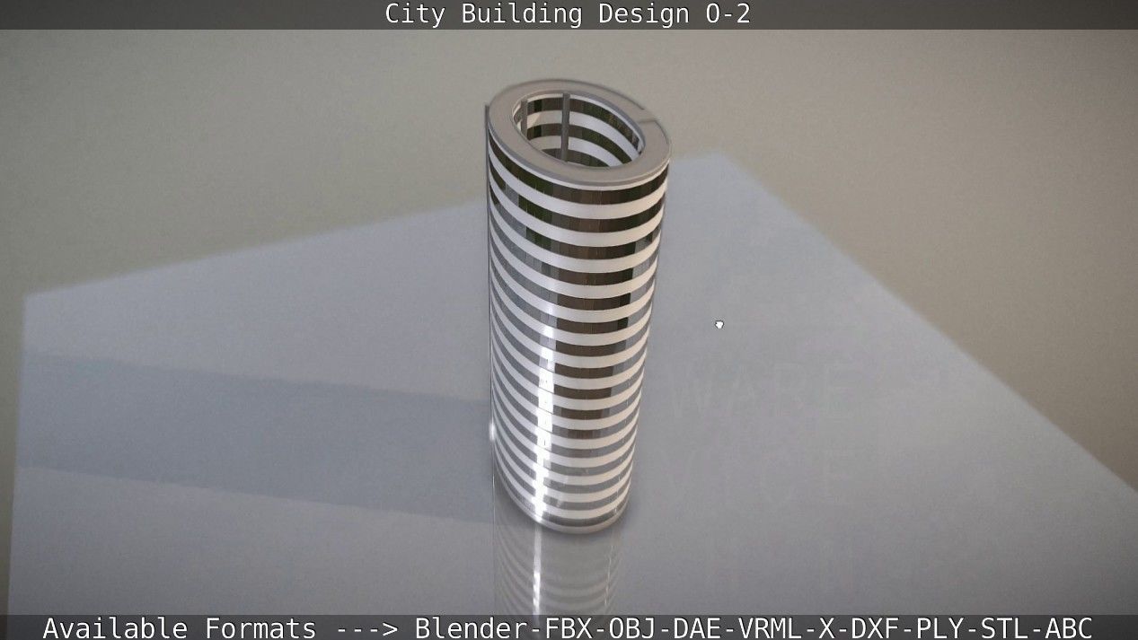 City Building Design O-2 Low-poly 3D model_24