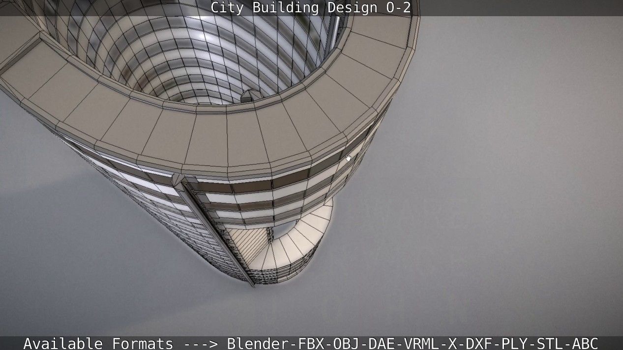 City Building Design O-2 Low-poly 3D model_70