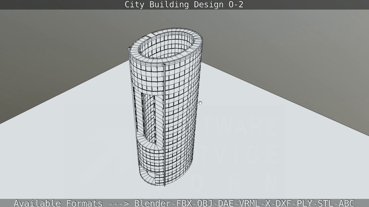 City Building Design O-2 Low-poly 3D model_95