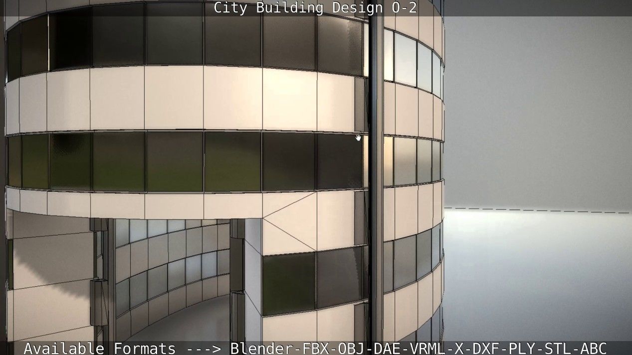 City Building Design O-2 Low-poly 3D model_81