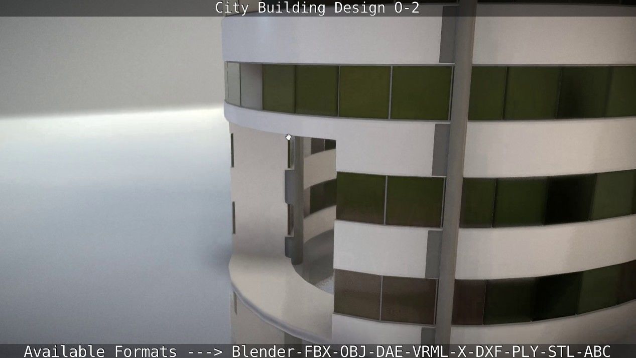 City Building Design O-2 Low-poly 3D model_38