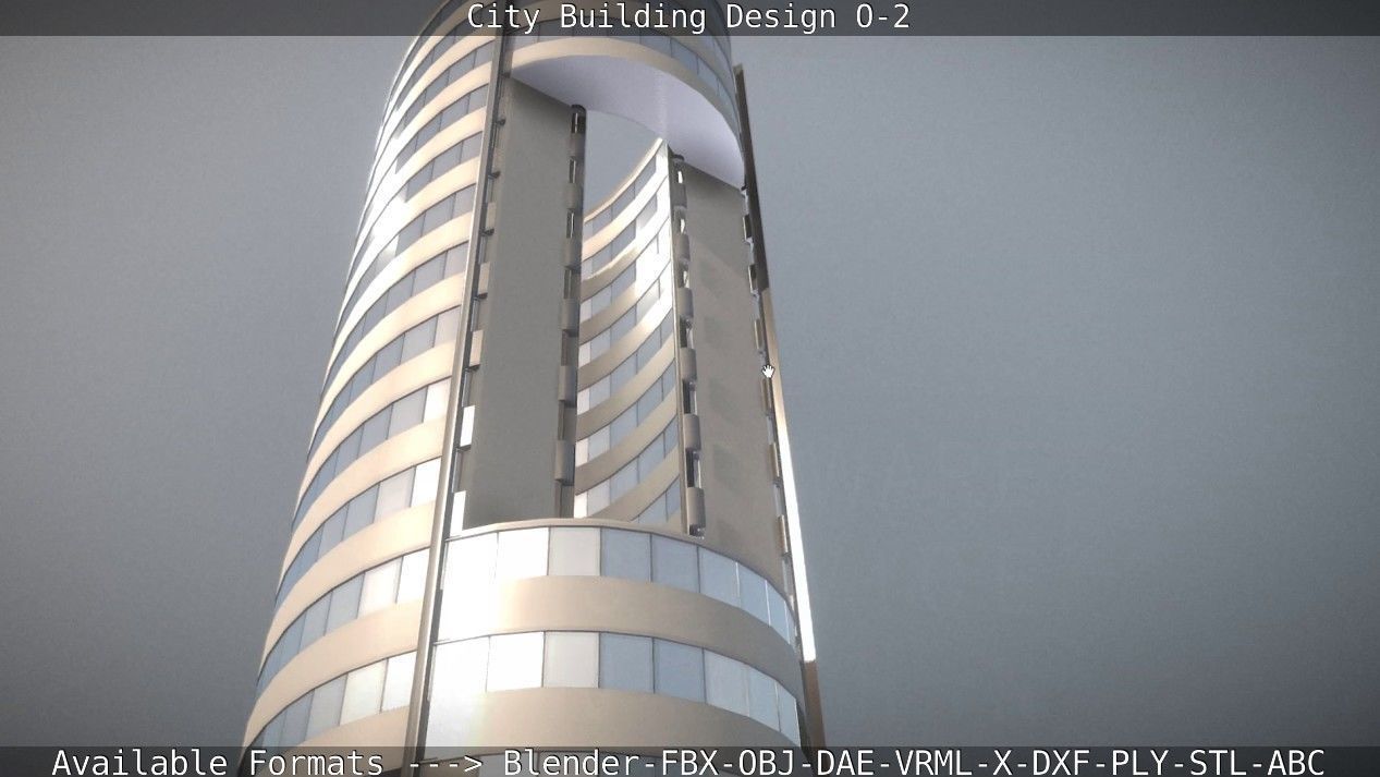 City Building Design O-2 Low-poly 3D model_44
