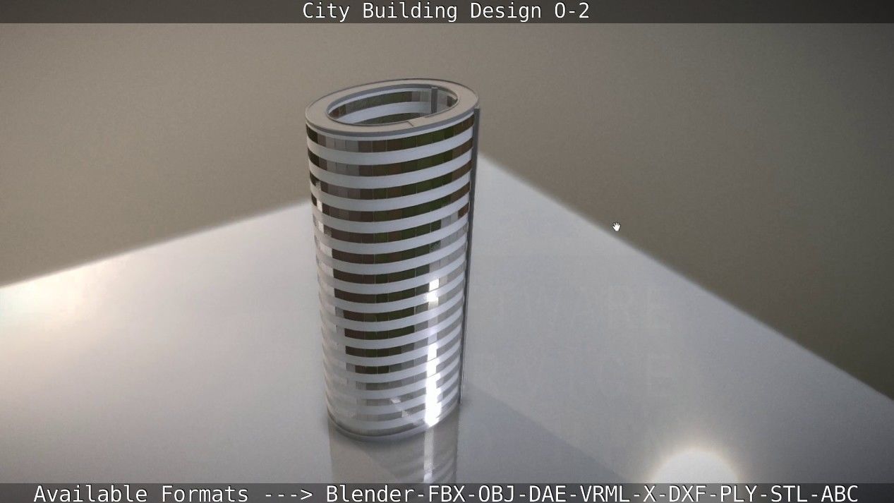 City Building Design O-2 Low-poly 3D model_27
