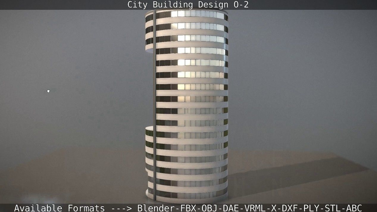 City Building Design O-2 Low-poly 3D model_17