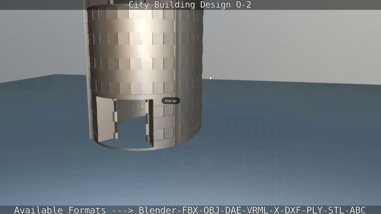 City Building Design O-2 Low-poly 3D model_88
