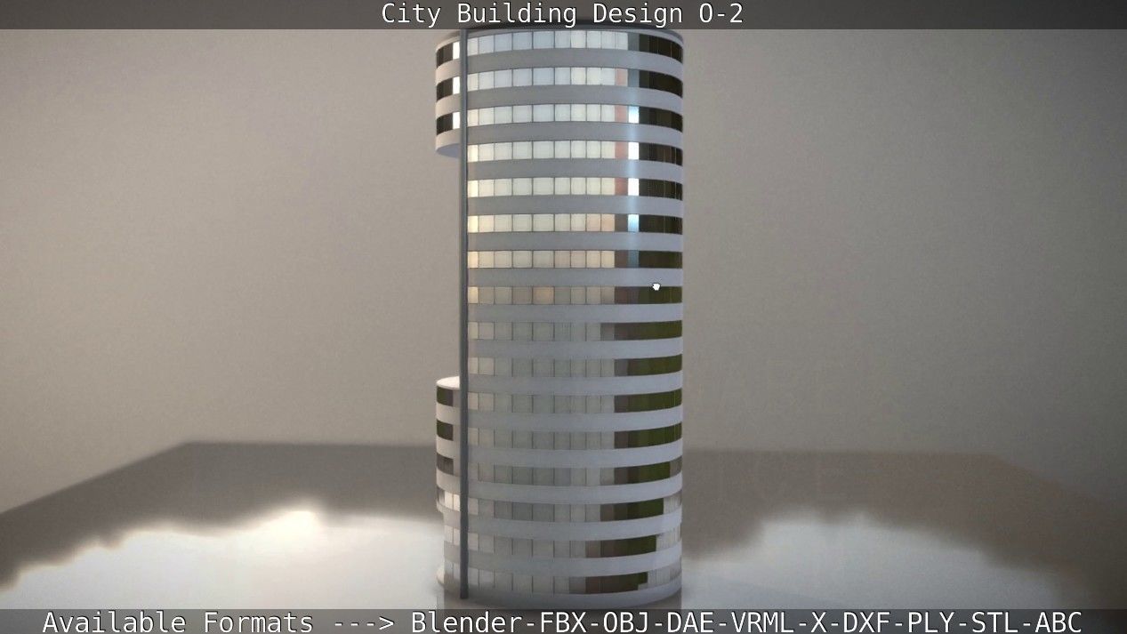City Building Design O-2 Low-poly 3D model_13