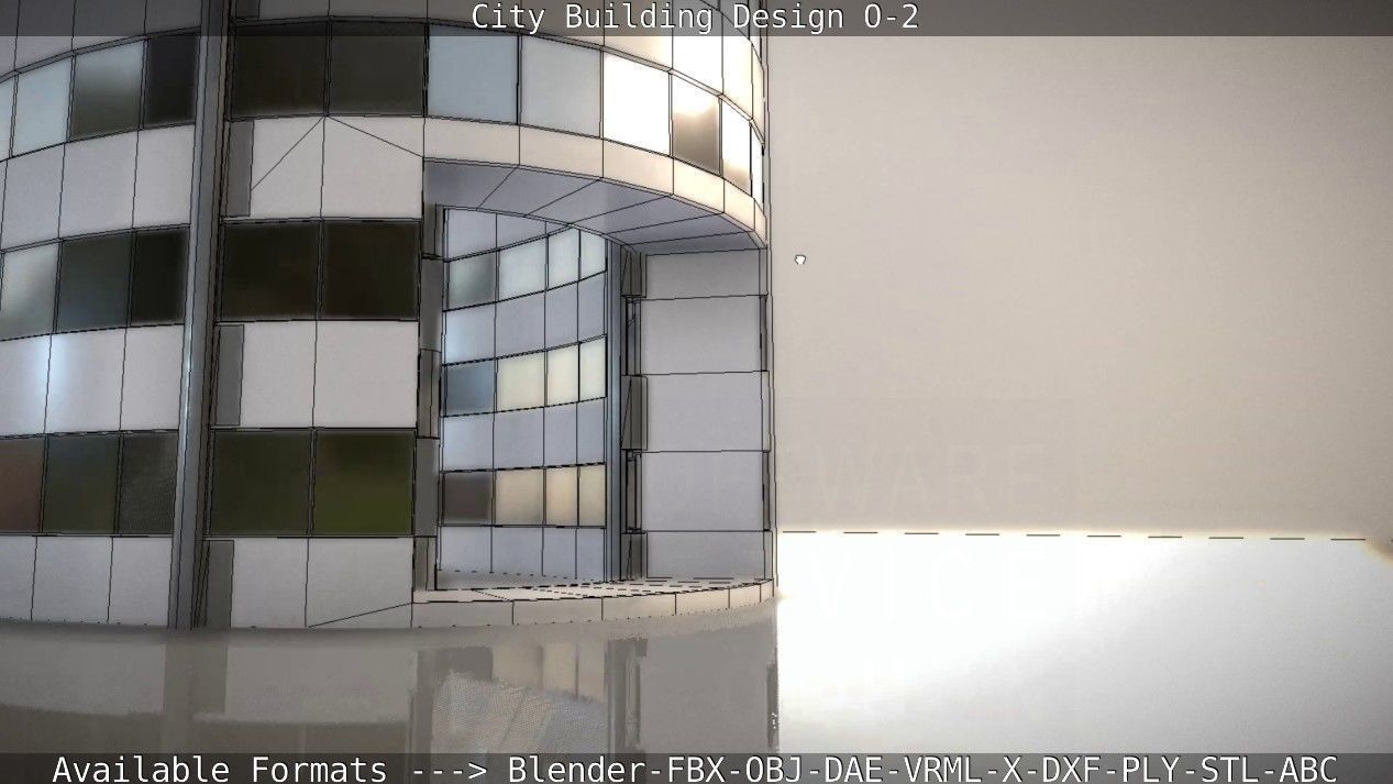 City Building Design O-2 Low-poly 3D model_84
