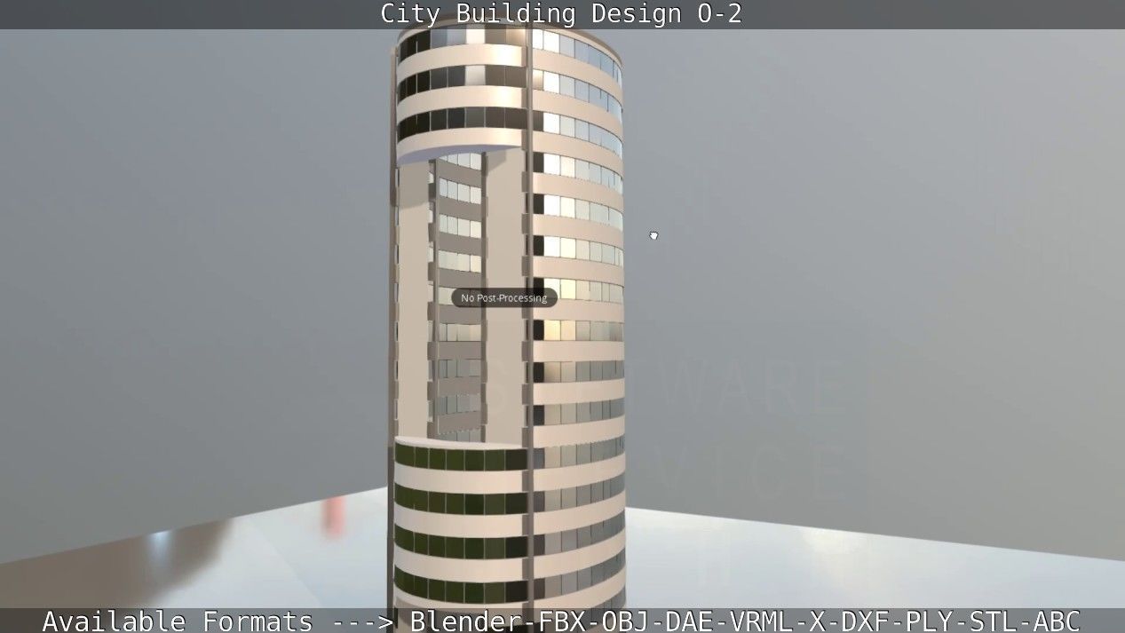 City Building Design O-2 Low-poly 3D model_100