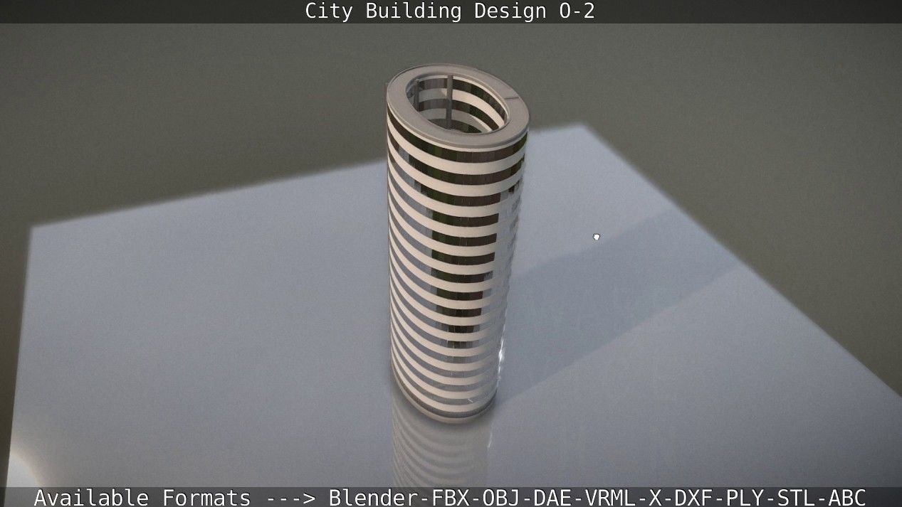City Building Design O-2 Low-poly 3D model_26