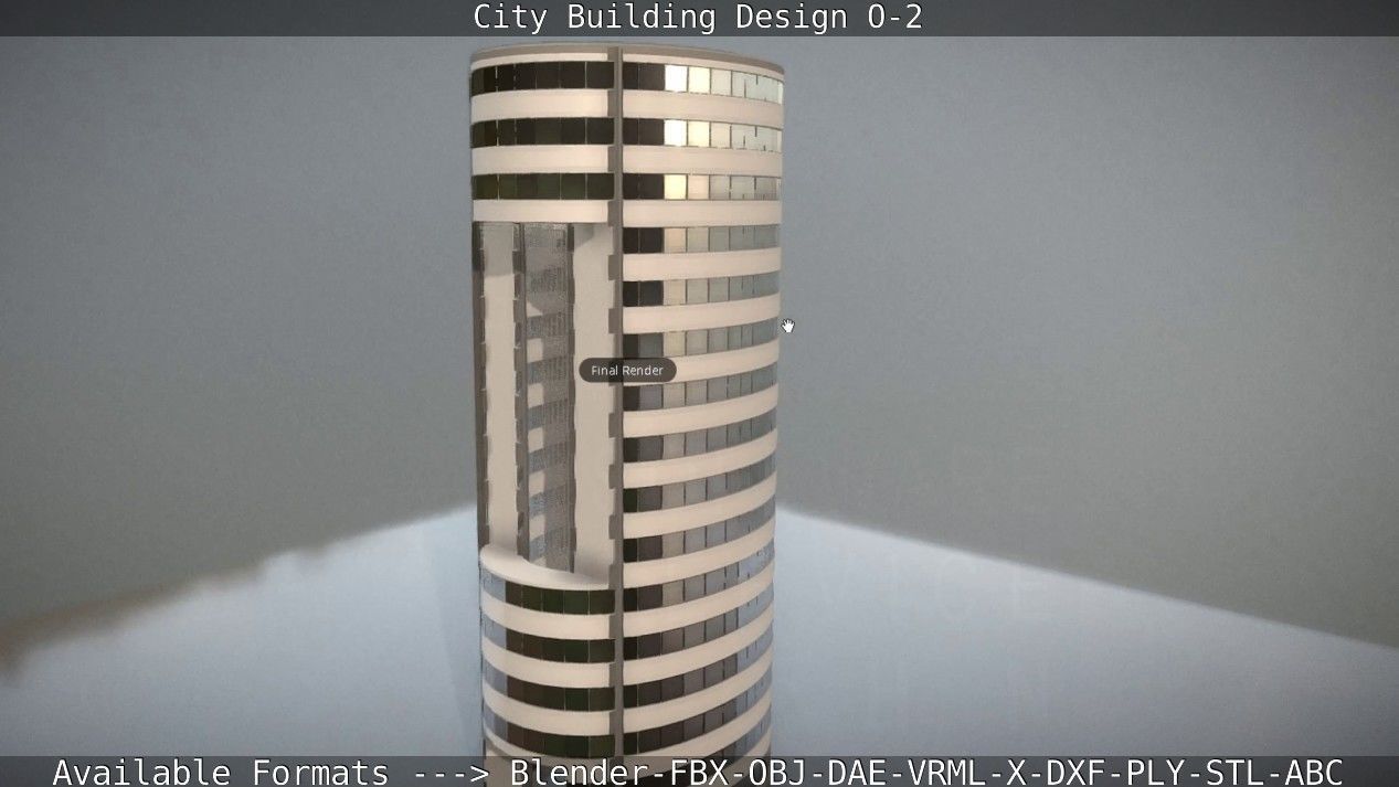 City Building Design O-2 Low-poly 3D model_99